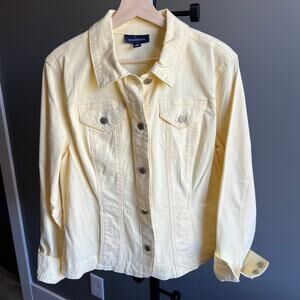 NWT Charter Club Yellow Denim Jean Jacket Size Large